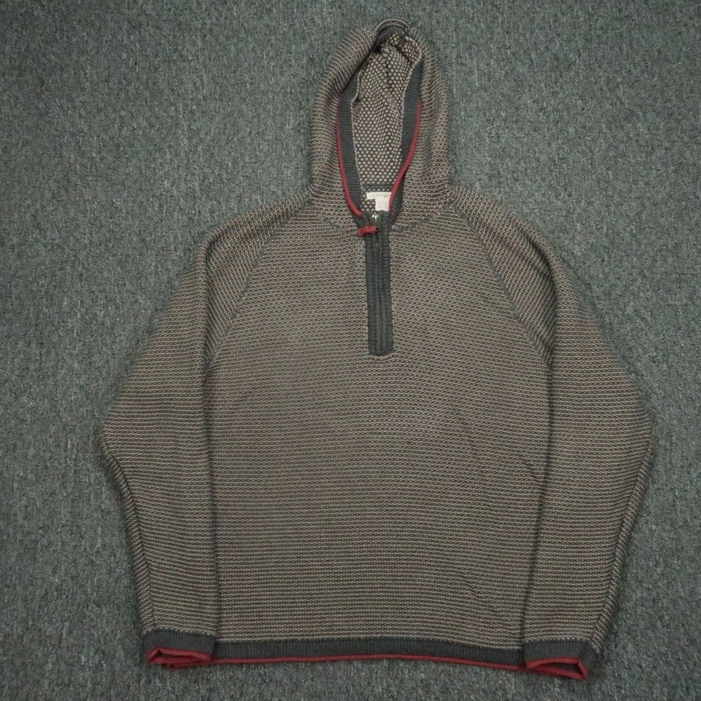 Carbon‎ 2 Cobalt Sweater Mens XL Gray Bark Oslo 1/4 Zip Knit Hooded